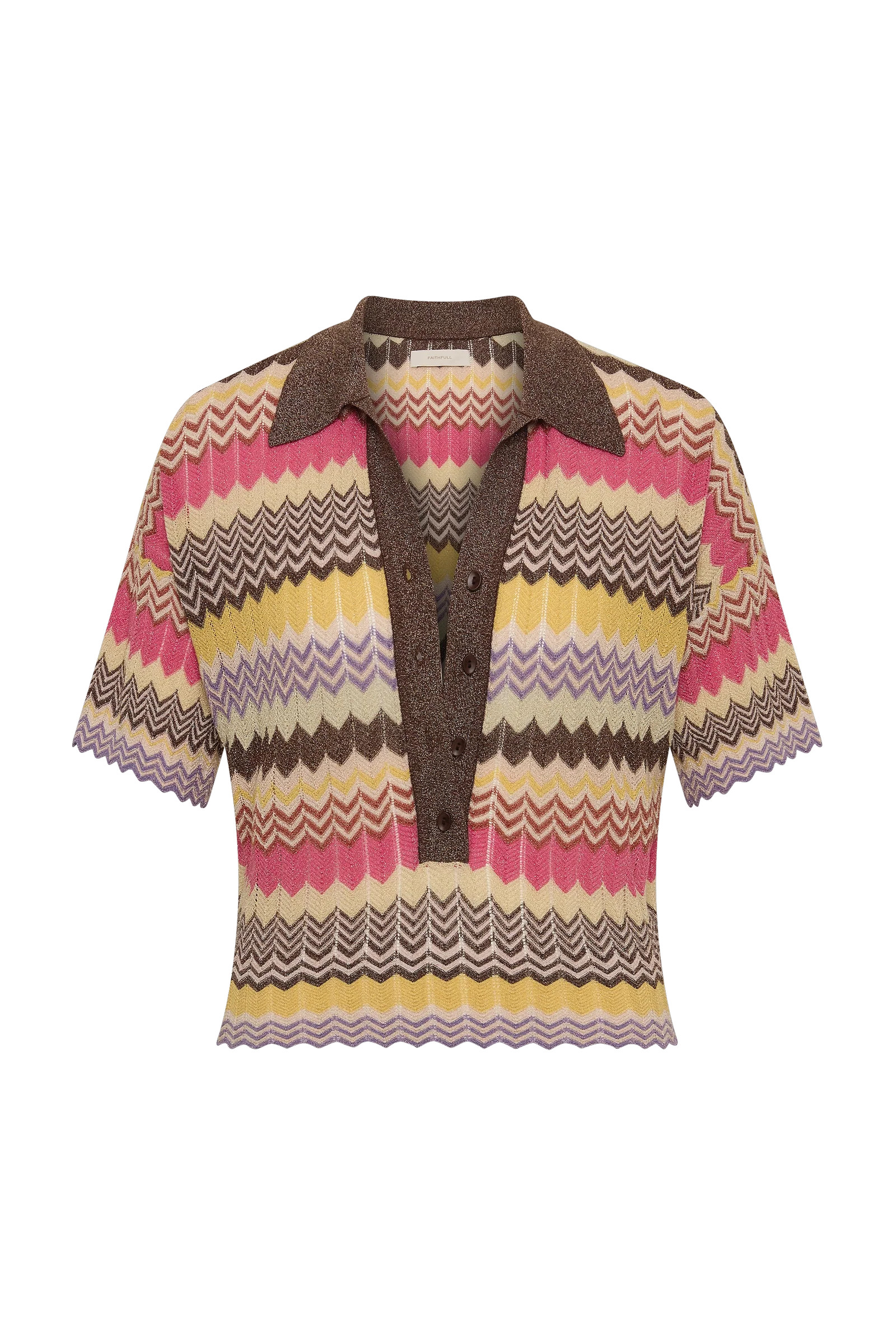 Raya Polo Top Perla Stripe | Faithfull (AU)