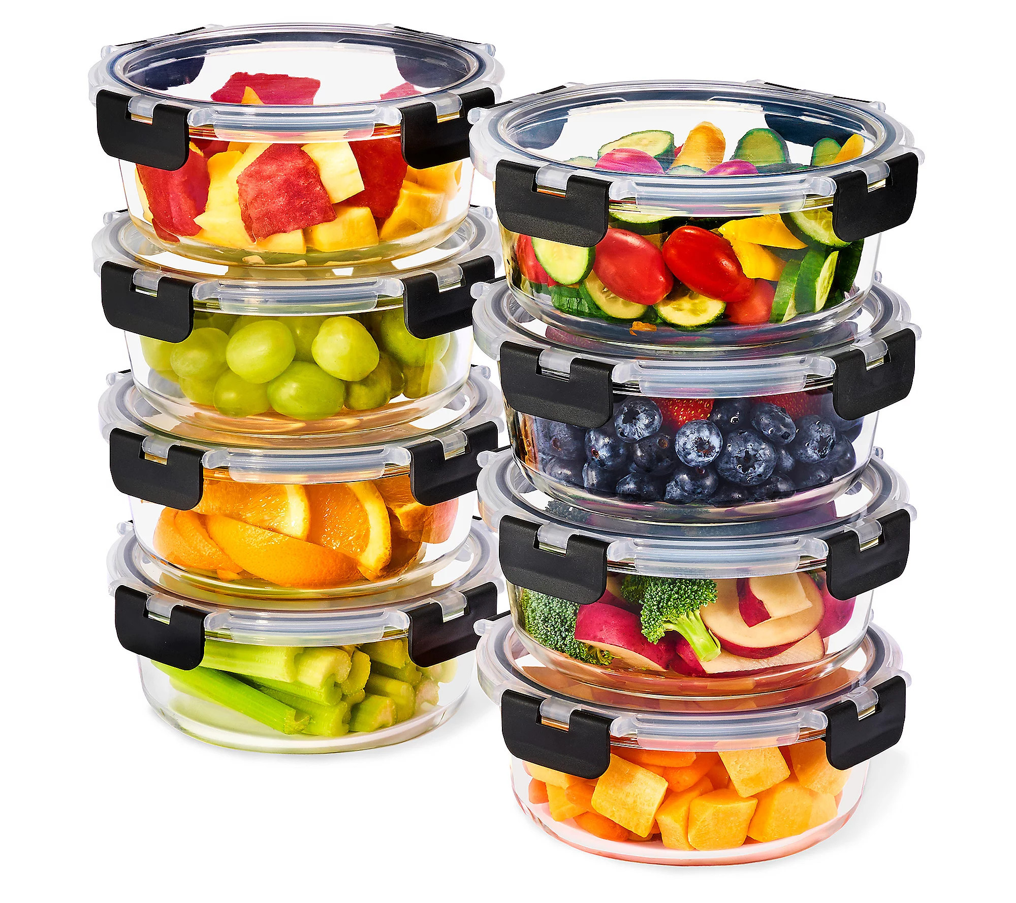 Sorbus Glass Meal Prep Containers with Airtight Lids 8-Pack | QVC