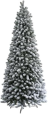 KING OF CHRISTMAS 7.5 Foot King Flock Slim Artificial Christmas Tree Unlit | Amazon (US)