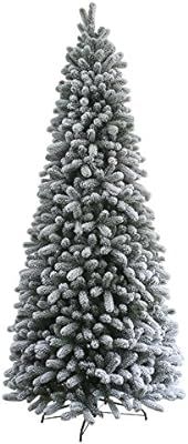 KING OF CHRISTMAS 7.5 Foot King Flock Slim Artificial Christmas Tree Unlit | Amazon (US)