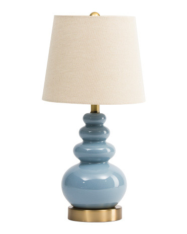 18x9 Ceramic Base With Linen Shade Table Lamp | TJ Maxx