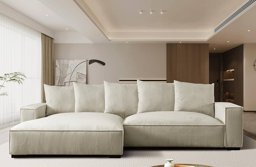 Container Furniture Direct Luxe Large Two-Piece Left Facing Sectional Sofa for Living Room, 106.7... | Amazon (US)