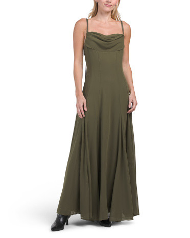 Amirah Chiffon Godet Maxi Dress | TJ Maxx
