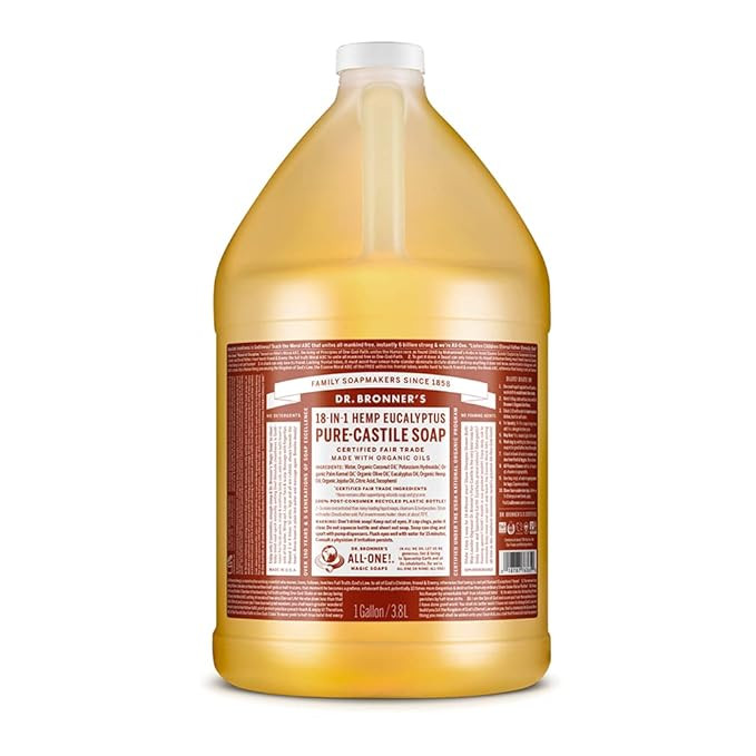 Dr. Bronner's - Pure-Castile Liquid Soap (Eucalyptus, 1 Gallon) - Made with Organic Oils, 18-in-1... | Amazon (US)