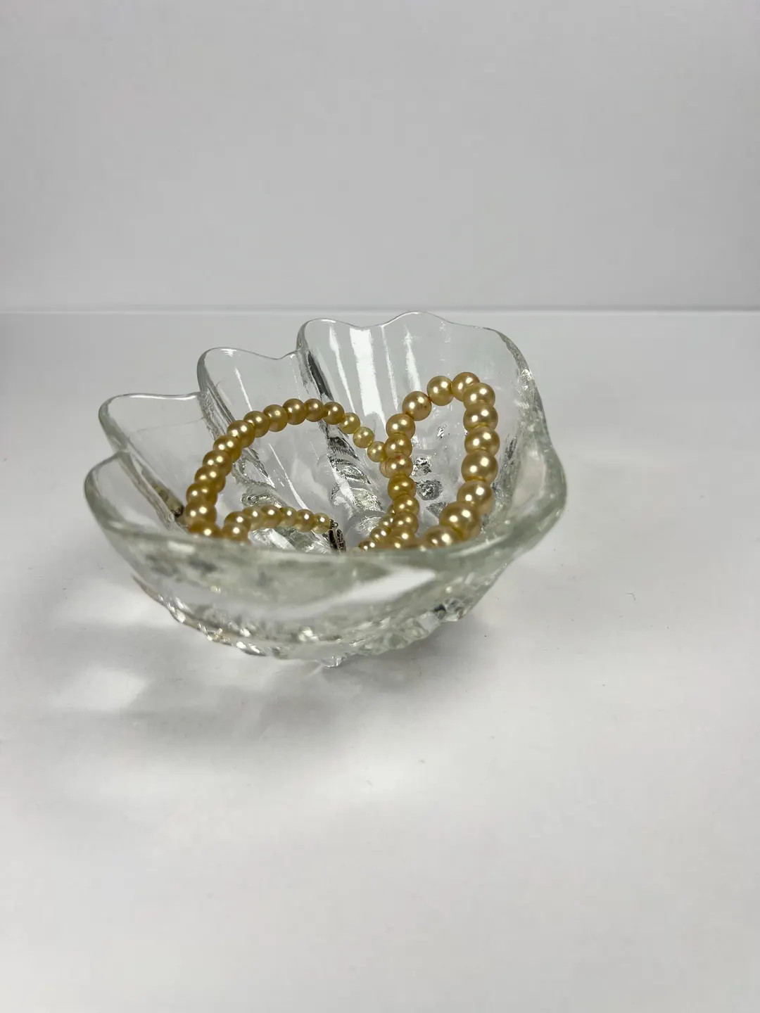 Vintage Clear Glass Trinket Shell - Etsy | Etsy (US)
