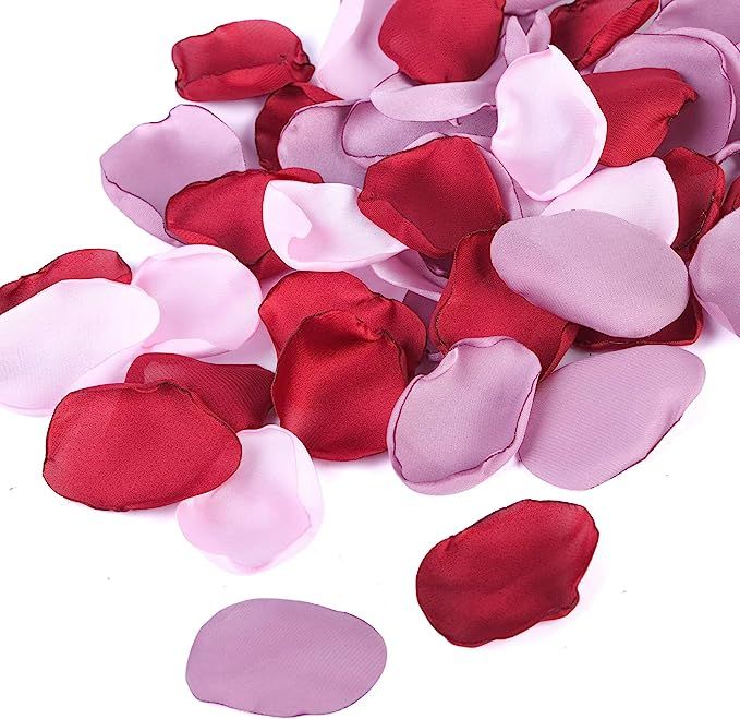 Neaticoo Silk Rose Petals Pink Red 300pcs Artificial Flower Rose Petals for Weddings Anniversary ... | Amazon (US)