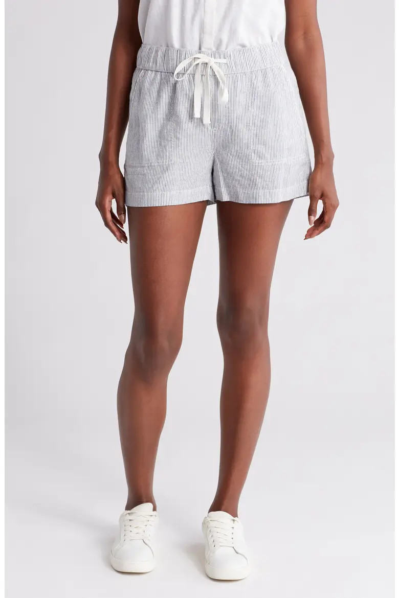 Stripe Drawstring Linen Blend Shorts (Women) | Nordstromrack | Nordstrom Rack