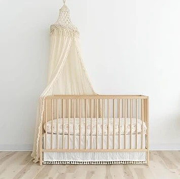Crane Baby Boho Crib Canopy, Beige Macrame | GoodBuy Gear