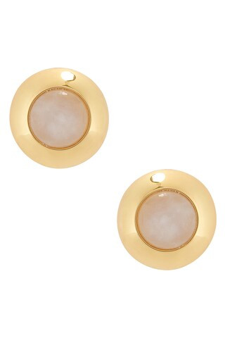 Julietta Bomb� Earrings in Gold & White from Revolve.com | Revolve Clothing (Global)
