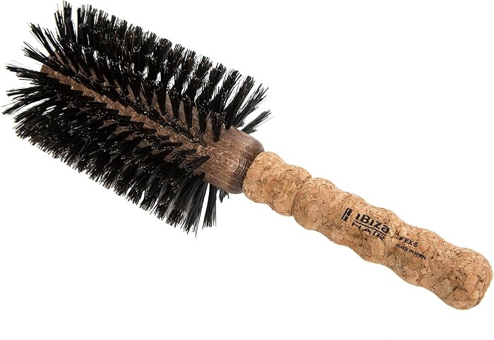 Ibiza Hair Round Boar Bristle Brush (EX5-80mm) | Lightweight with Reinforced Bristles & Cork Hand... | Amazon (US)