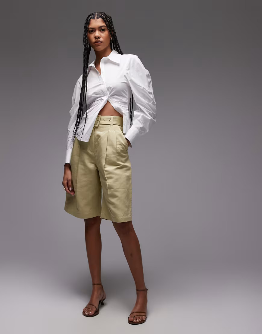 & Other Stories tailored bermuda shorts in light yellow | ASOS (Global)
