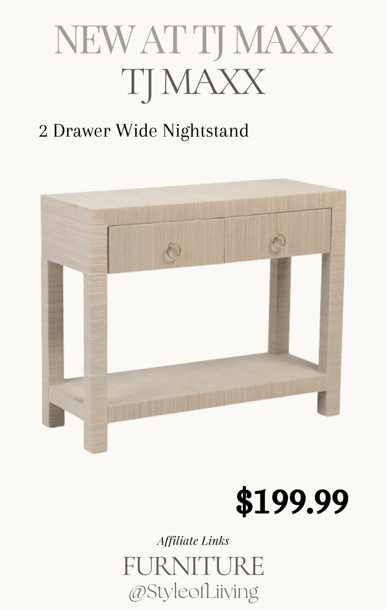 New at TJ Maxx! 2 drawer wide nightstand textured detail. Console table. Affordable bedroom and living room furniture. $199.99

#LTKStyleTip #LTKSeasonal #LTKHome