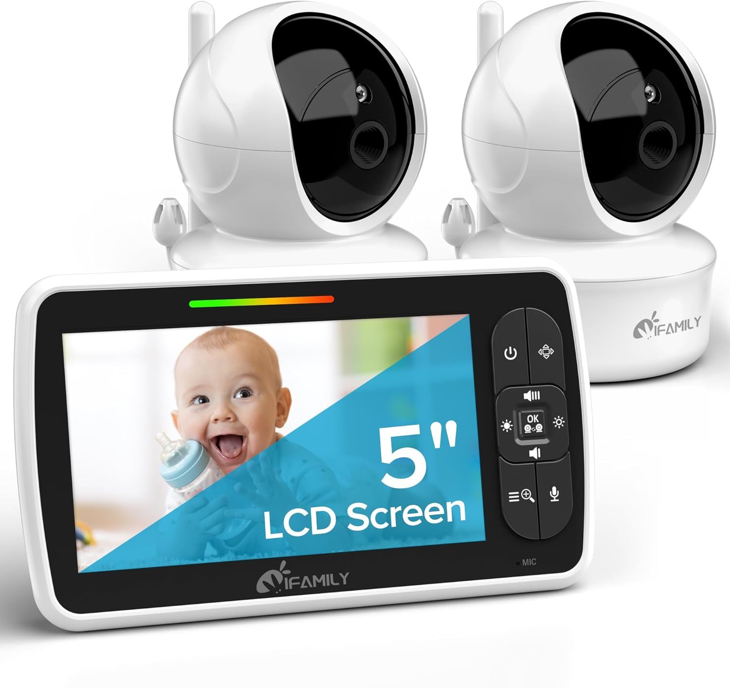 iFamily Baby Monitor with 2 Cameras | Remote Pan-Tilt-Zoom Video Baby Monitor with Camera and Aud... | Amazon (US)