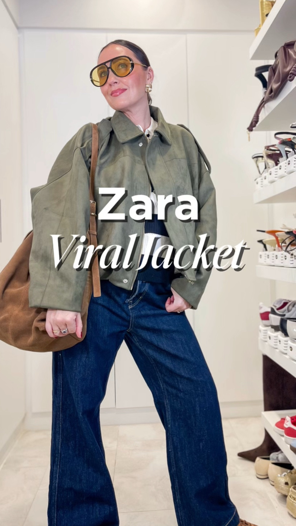 If you want to get your hands on the sold out, viral suede jacket from you know who….I got my hands on it (you can’t even tell the difference as I have the brown original one) for a third of the price! #viralsuedebomber #viraljacker