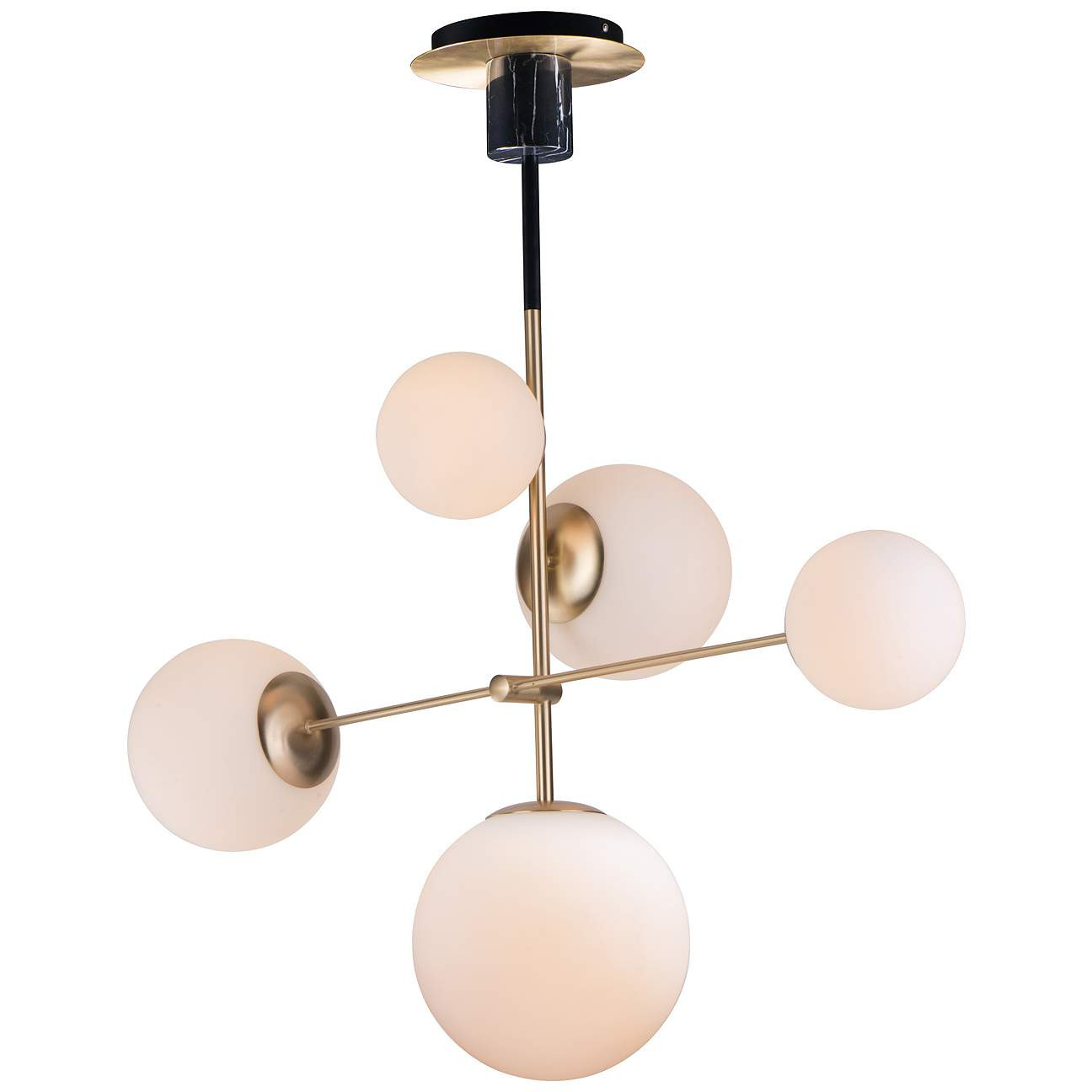 Maxim Vesper 37 1/2"W Satin Brass and Black 5-Light Pendant | Lamps Plus