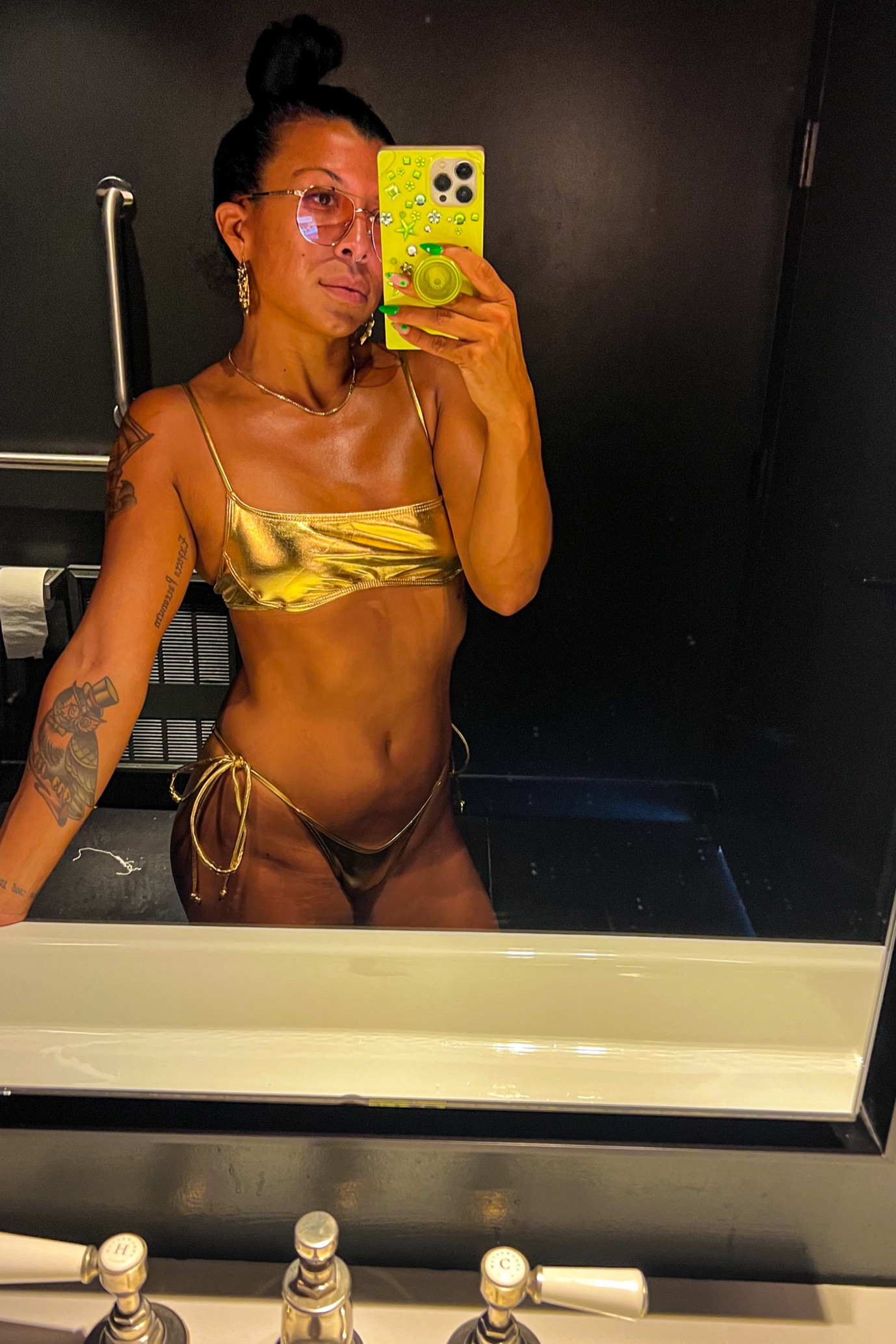 Gold foil bikini like the goddess you are 😎 this top does not have inserted cups, but had good coverage. I can also use this top with high waisted cargo pants for a sassy night out



#LTKswim #LTKSeasonal #LTKunder50