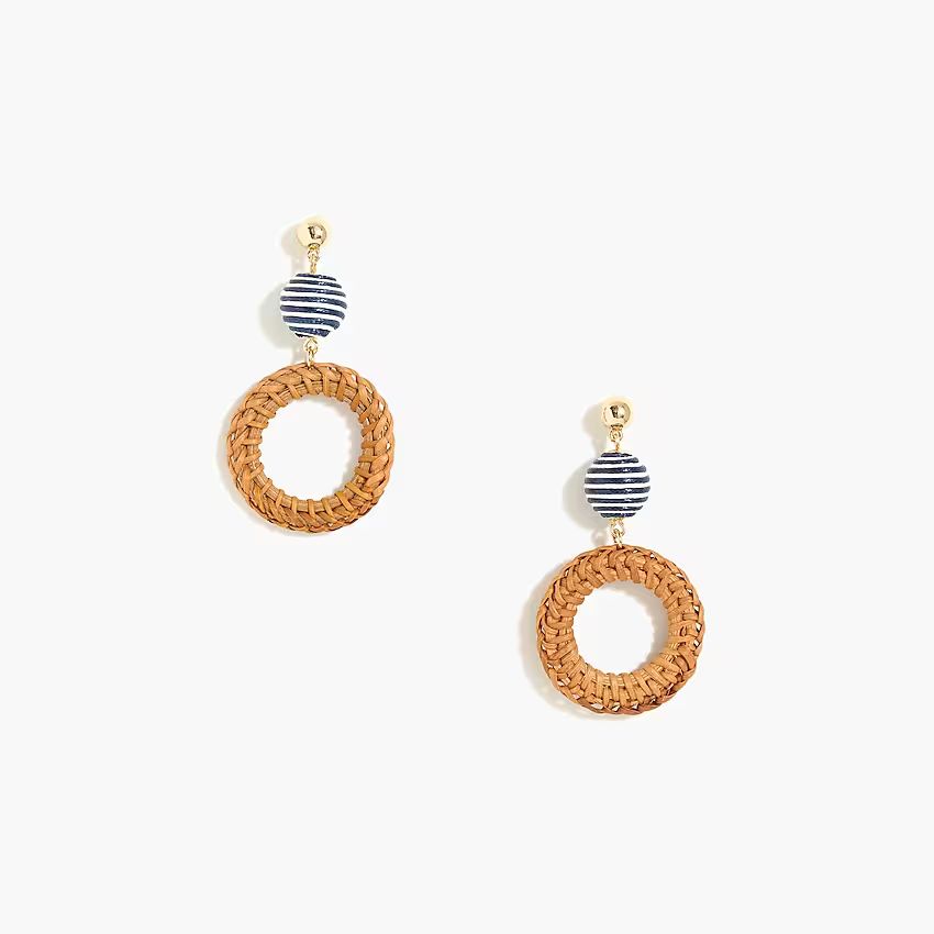 Rattan and striped ball statement earrings | J.Crew Factory