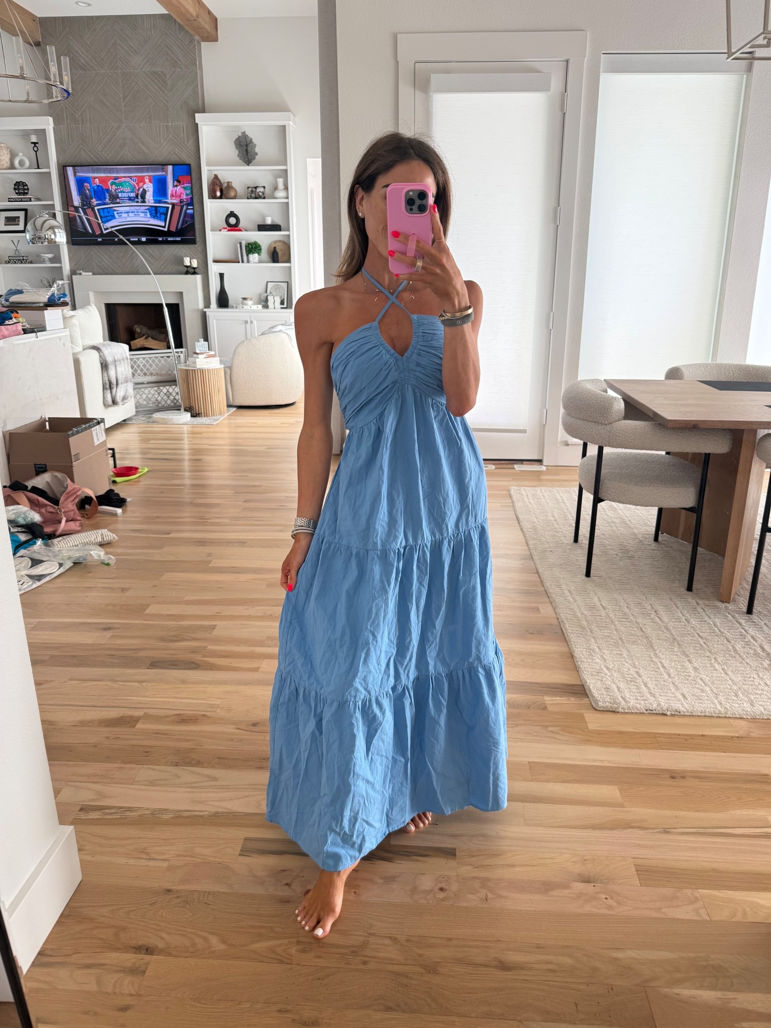 Super cute blue halter dress smallest size 
Resort wear 

#LTKPetite