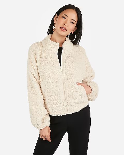 sherpa zip sweatshirt | Express