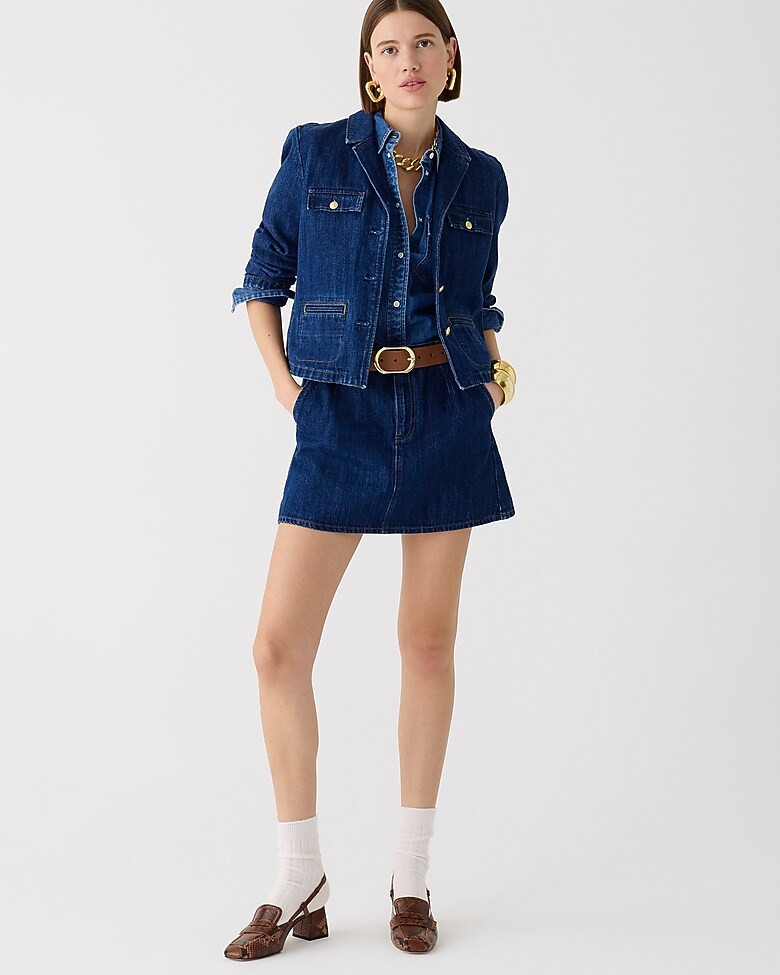 Denim mini skirt in resin wash | J. Crew US