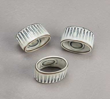 Colonnade Stoneware Napkin Rings - Set of 8 | Pottery Barn (US)