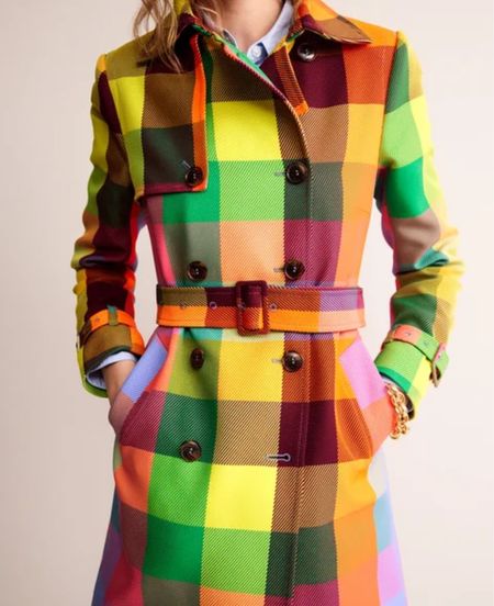 Perfect rainbow coat ❤️ so beautiful Boden raincoat coloured check checked neon 

#LTKtravel #LTKfamily #LTKstyletip