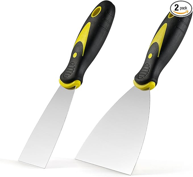 Putty Knife Scraper Set, 2" 4" Spackle Knife 2Pack, Stainless Steel Paint Scraper for Drywall Rep... | Amazon (US)
