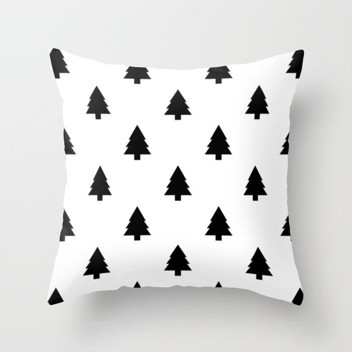 (Christmas) Tree B&W Throw Pillow | Society6