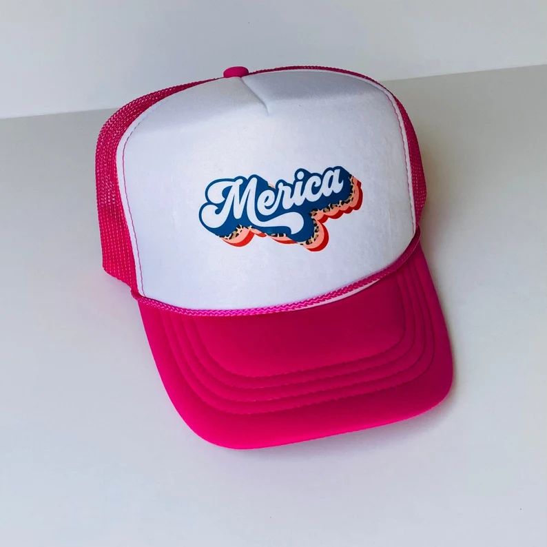 Merica Trucker Hat, USA Red White and Blue Foam Front Trucker Hat, 4th of July, Merica, 4th of Ju... | Etsy (US)