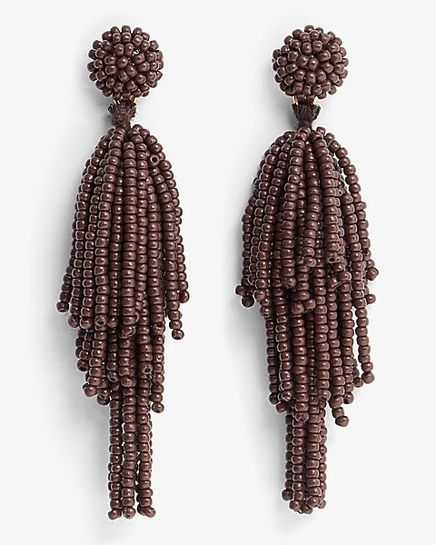 Beaded Layered Tassel Earrings | Express