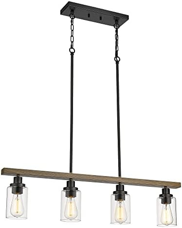 Cargifak 4-Light Kitchen Island Lighting, 36.6 inch Farmhouse Linear Chandeliers, Pendant Light Fixt | Amazon (US)