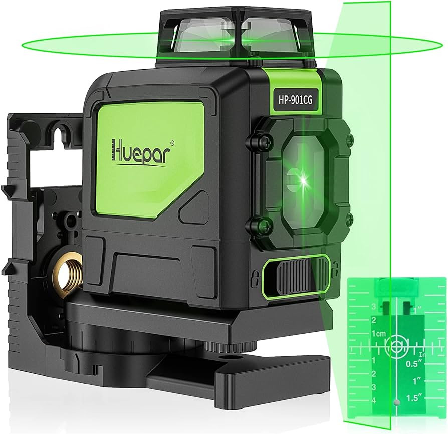Huepar 901CG Self-Leveling Laser Level, 360 Green Beam Cross Line Laser Tool, Alignment 360-Degre... | Amazon (US)
