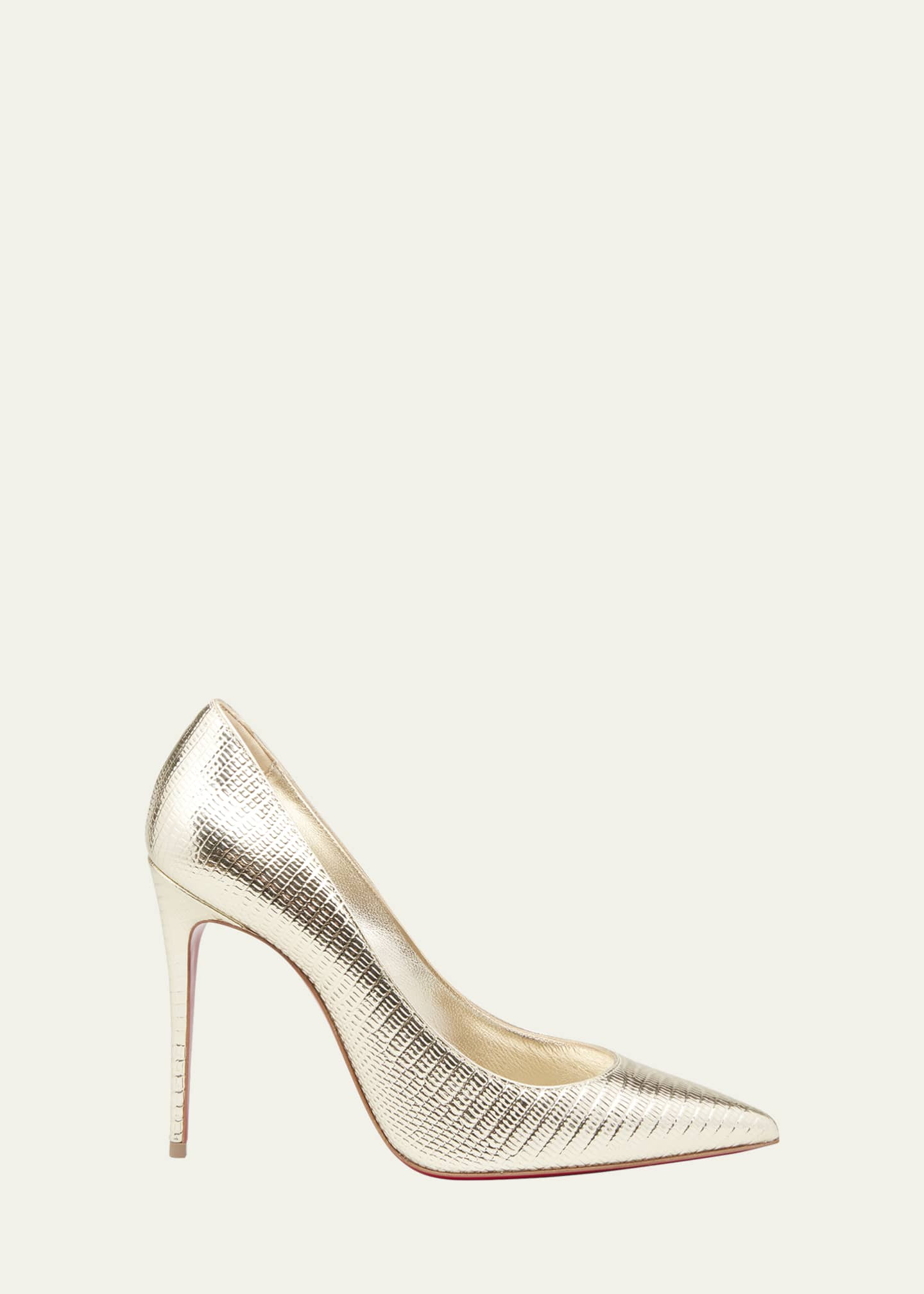 Christian Louboutin Kate 100mm Metallic Red Sole Pumps | Bergdorf Goodman