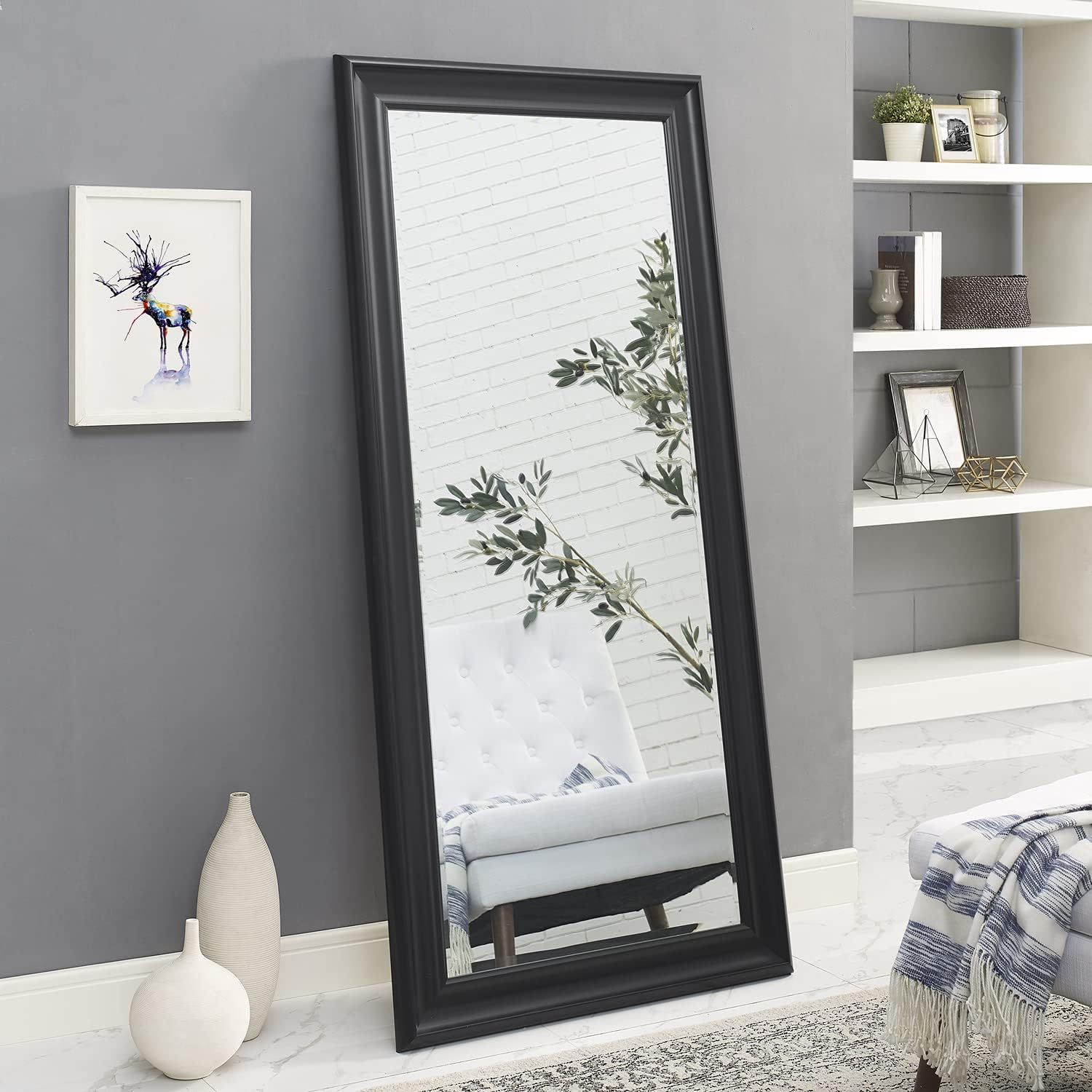 Naomi Home Framed Floor Length Mirror Full Length Mirror Standing Large Rectangle Mirror Full Bod... | Amazon (US)