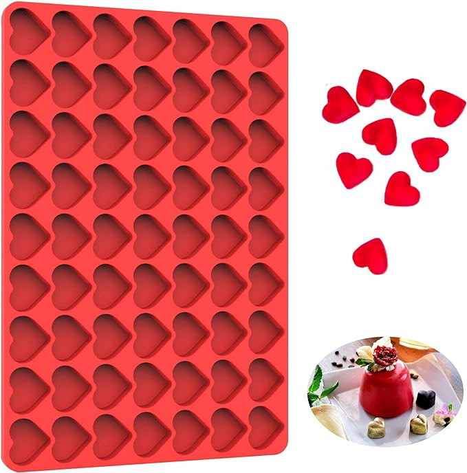 Heart Silicone Molds for Gummy, Candy, Chocolate, Small Homemade Treats Molds with Scraper (1 PCS... | Amazon (US)