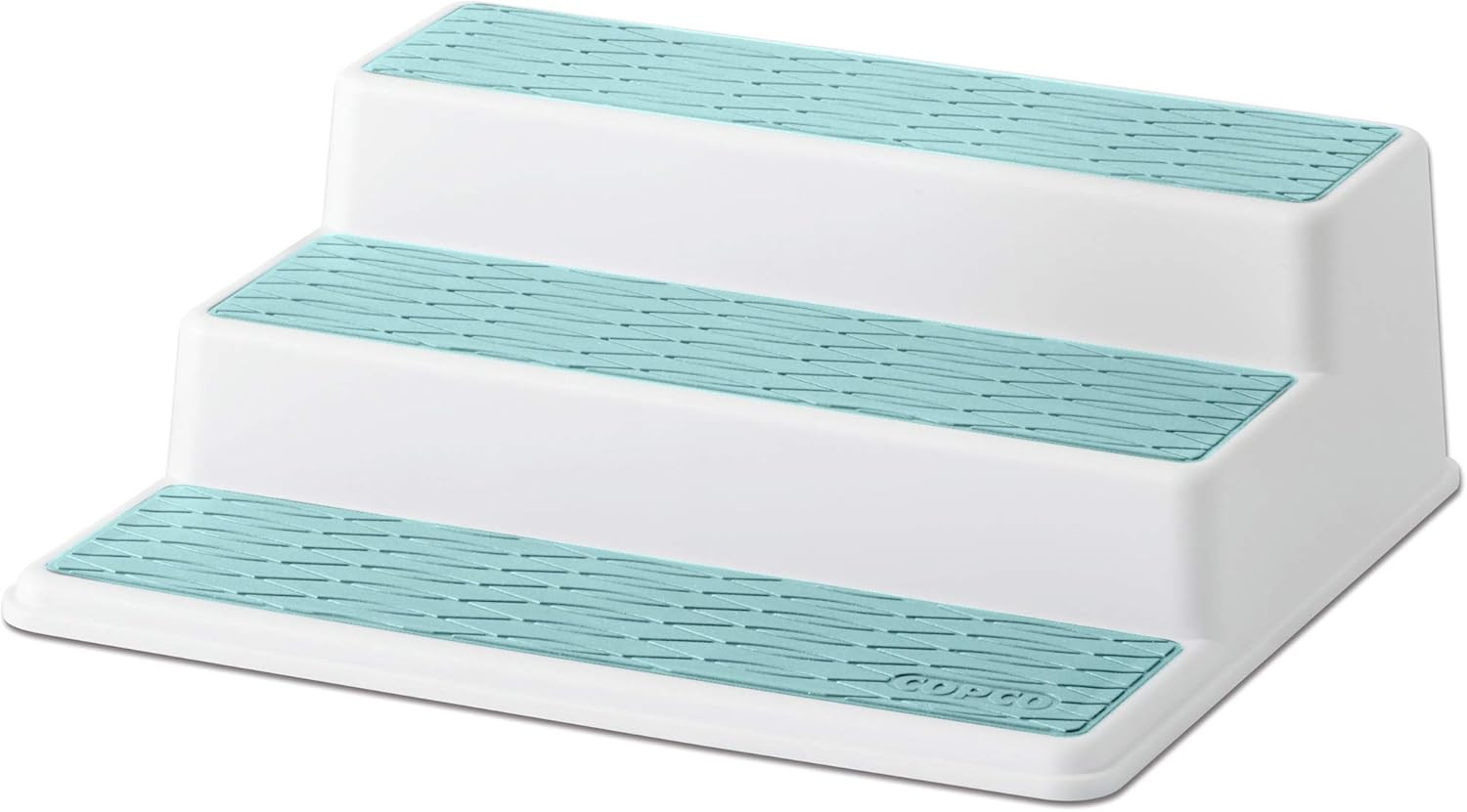 Copco Non-Skid 3-Tier Spice Pantry Kitchen Cabinet Organizer, 10-Inch, White/Aqua | Amazon (US)