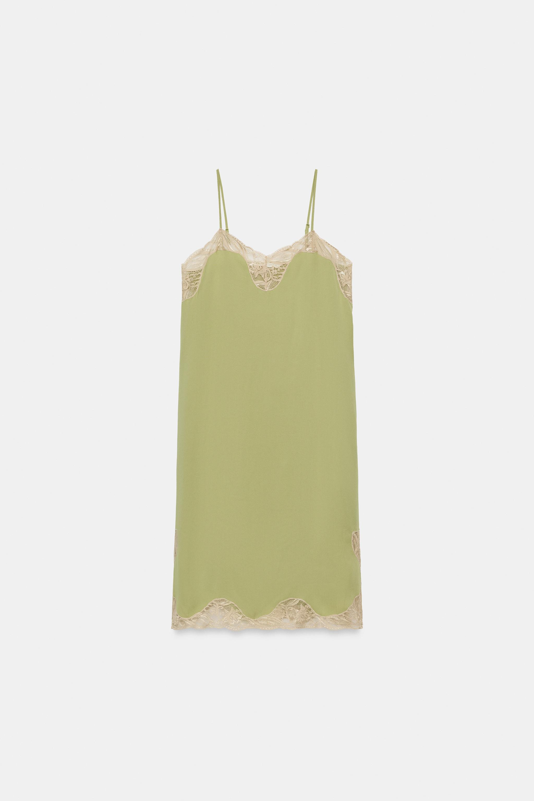 ZW COLLECTION SATIN LACE DRESS | Zara Canada