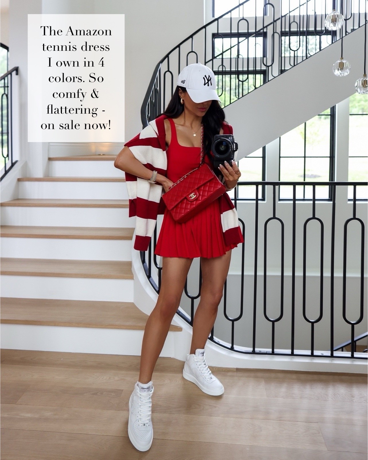 This Amazon tennis dress is the perfect mix of sporty and chic. The fitted bodice and pleated skirt give it that flattering, classic look while still being comfortable enough for all day wear. I love styling it with sneakers and a cap for a casual vibe or layering a knit over the shoulders for a more polished, elevated look.

Amazon Tennis Dress – Wearing a size XS, runs TTS

MiaMiaMine amazon tennis dress sporty chic outfit pleated tennis dress athleisure style women casual weekend outfit spring outfit ideas tenniscore trend affordable activewear elevated everyday style casual sporty look

#LTKActive #LTKPetite #LTKOver40