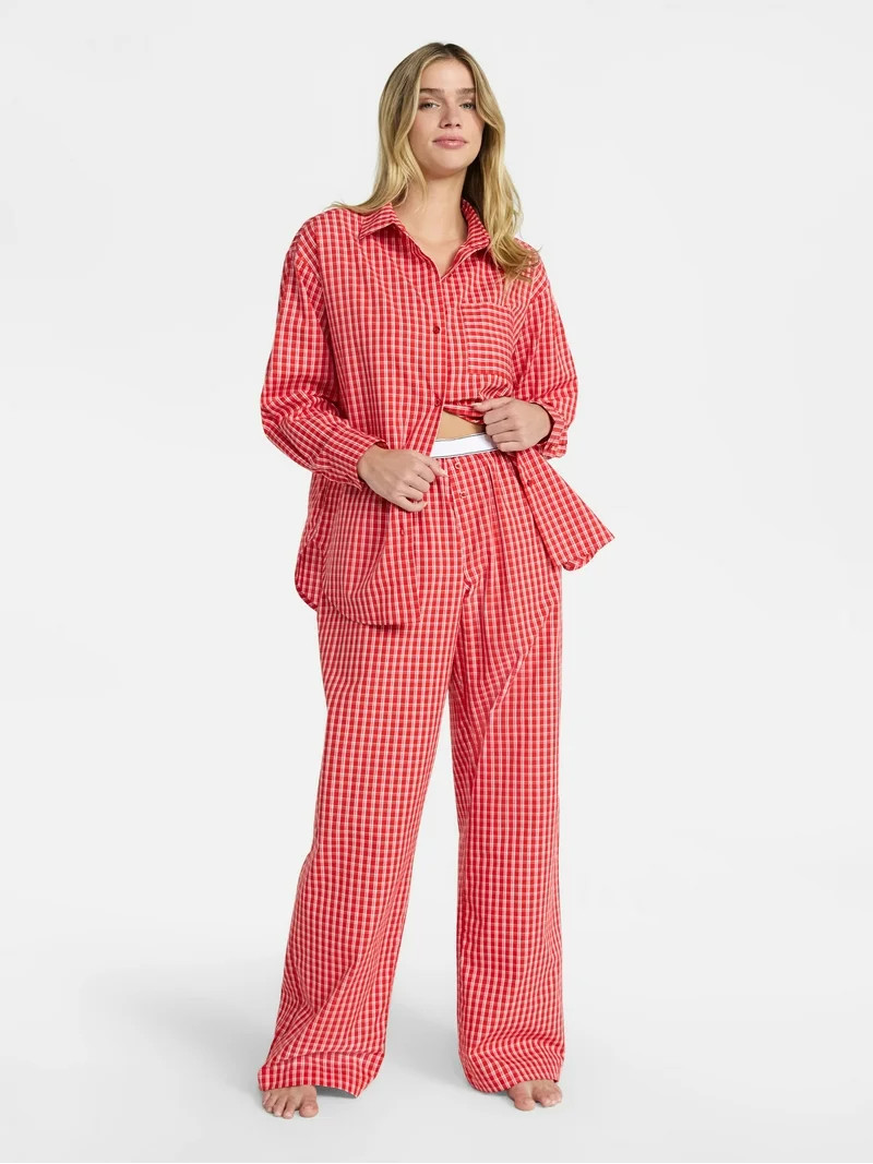 No Boundaries Sleepwear Cotton Boxer Pants, 31'' Inseam, Women's XS-XXL | Walmart (US)