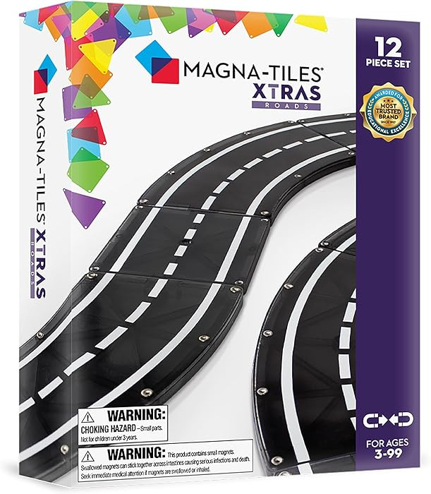 MAGNA-TILES XTRAS: Roads 12 Piece Magnetic Construction Set, The ORIGINAL Magnetic Building Brand | Amazon (US)