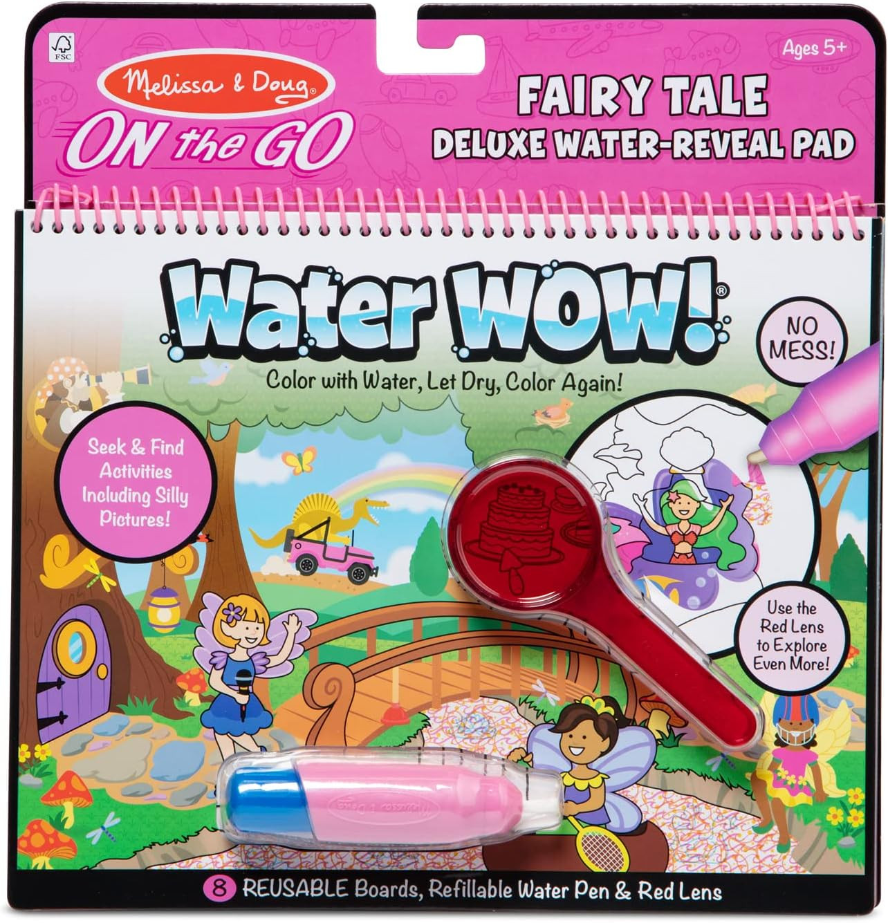 Melissa & Doug On The Go Water Wow! Reusable Water-Reveal Deluxe Activity Pad – Fairy Tale | Amazon (US)