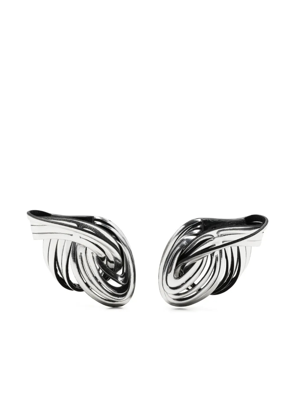 SO-LE STUDIO Not A Knot Metallic Leather Earrings - Farfetch | Farfetch Global