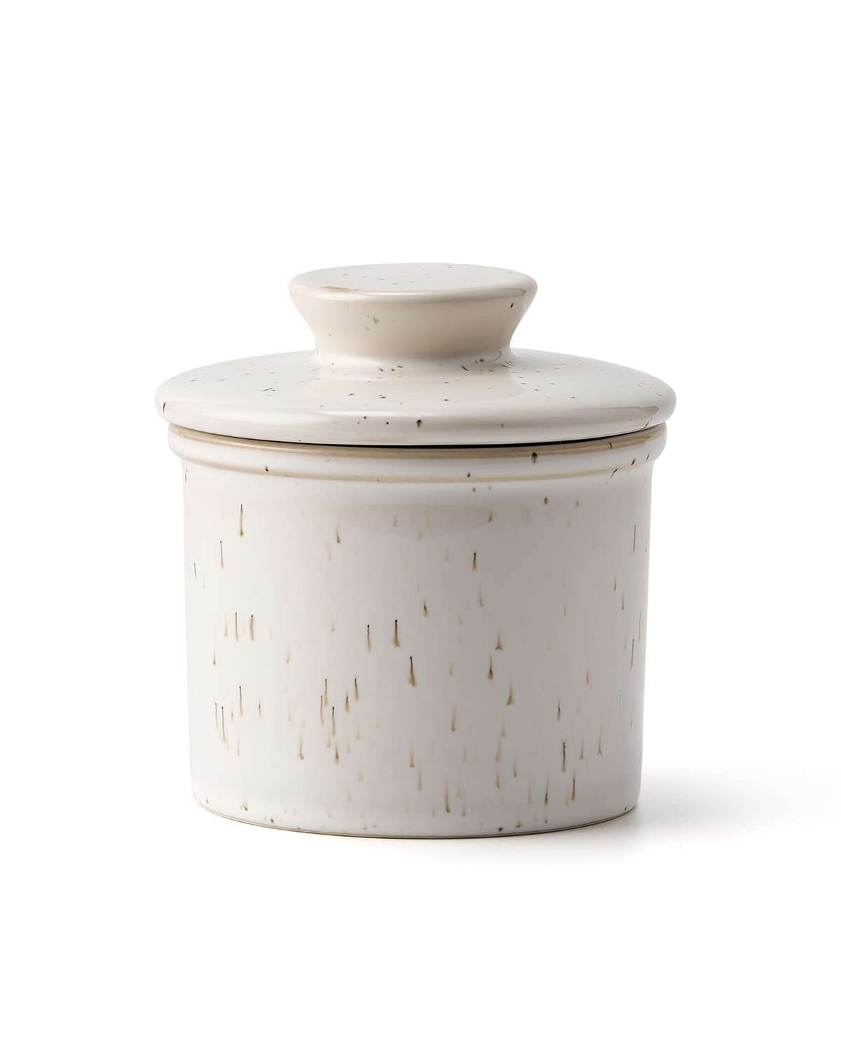 XELA Ceramic Butter Crock, The Original Reactive Glaze Speckled White, Butter Dish With Water Lin... | Amazon (CA)