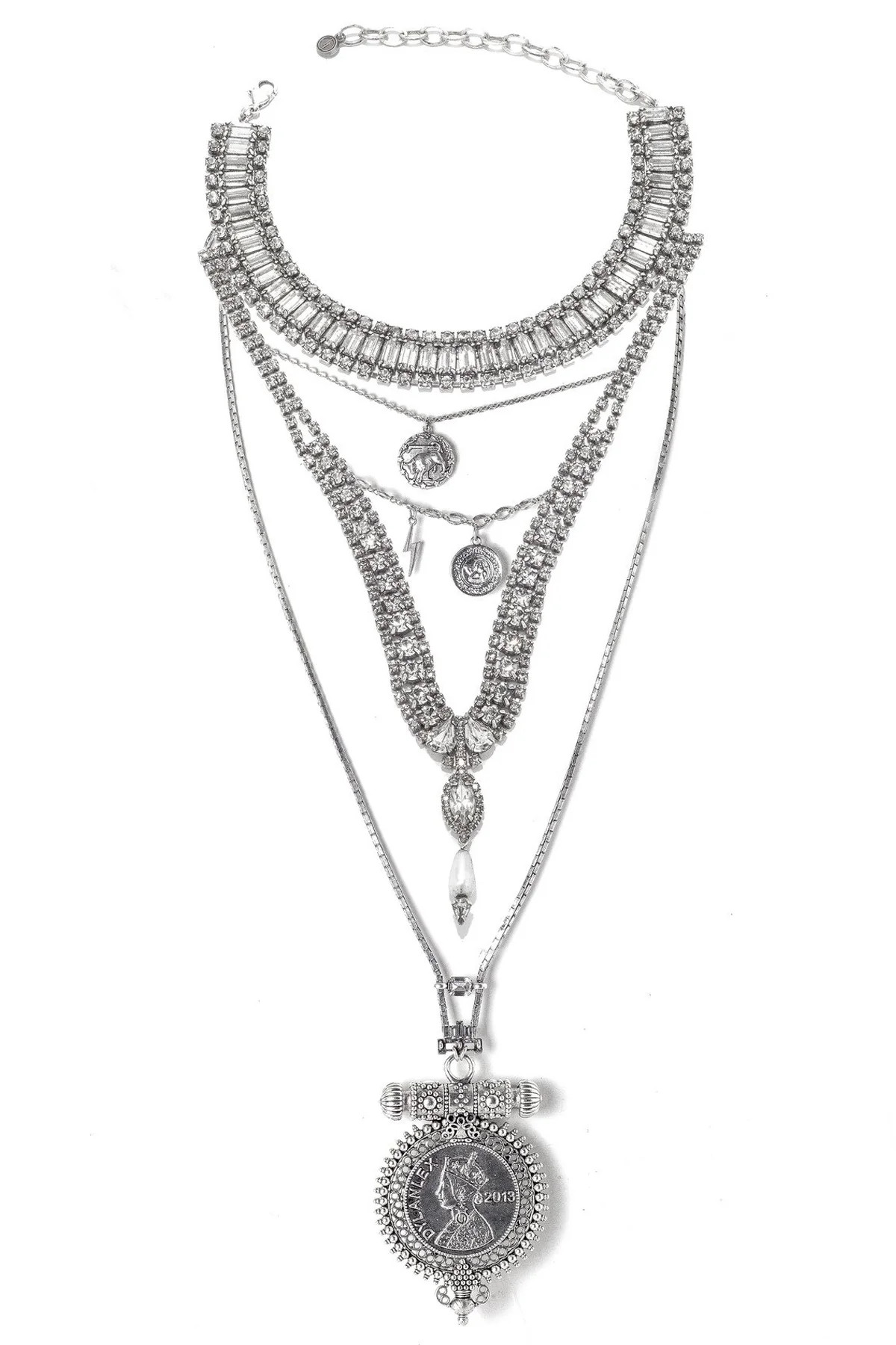 Lola | Crystal Coin Layered Statement Necklace | Dylanlex