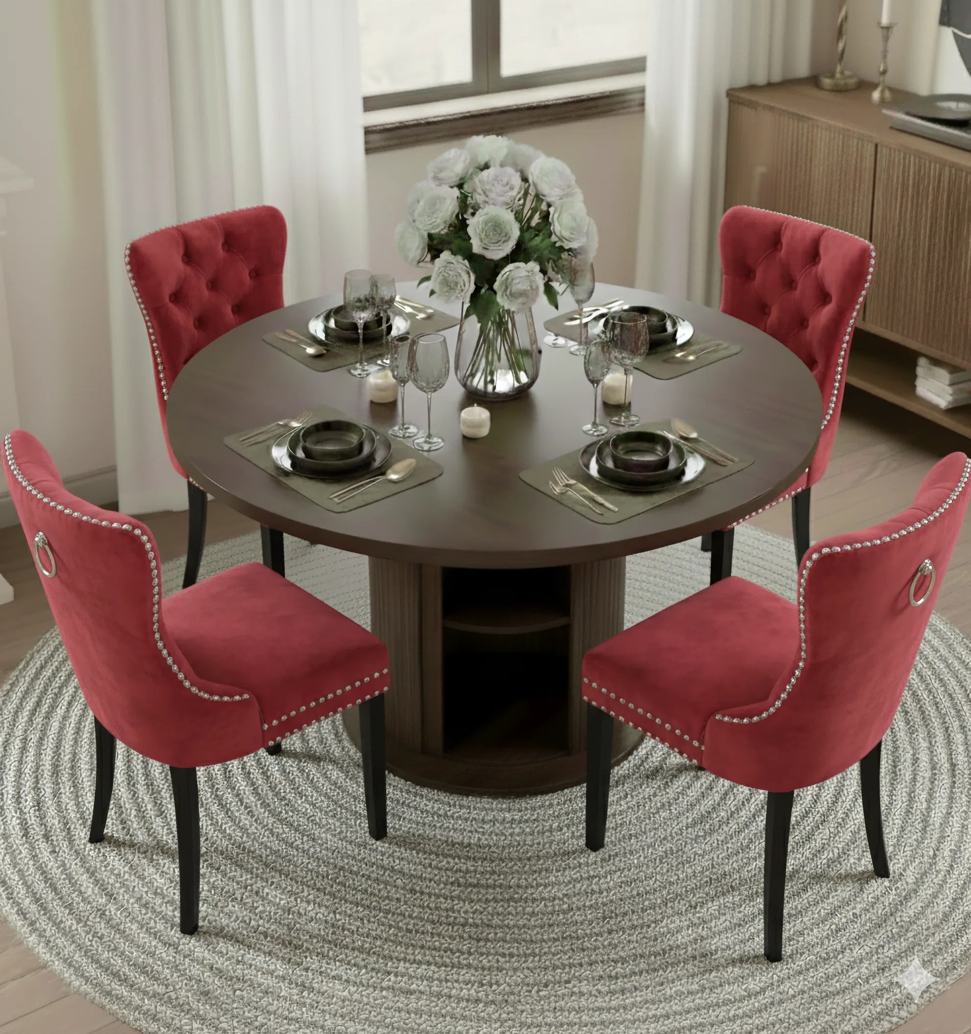 5 Pieces Round Dining Table Sets For 4-6 People | Wayfair North America
