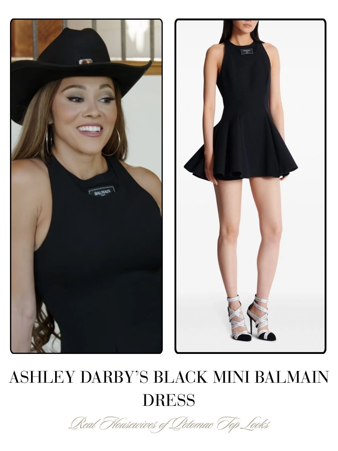 Ashley Darby’s Black Mini Balmain Dress