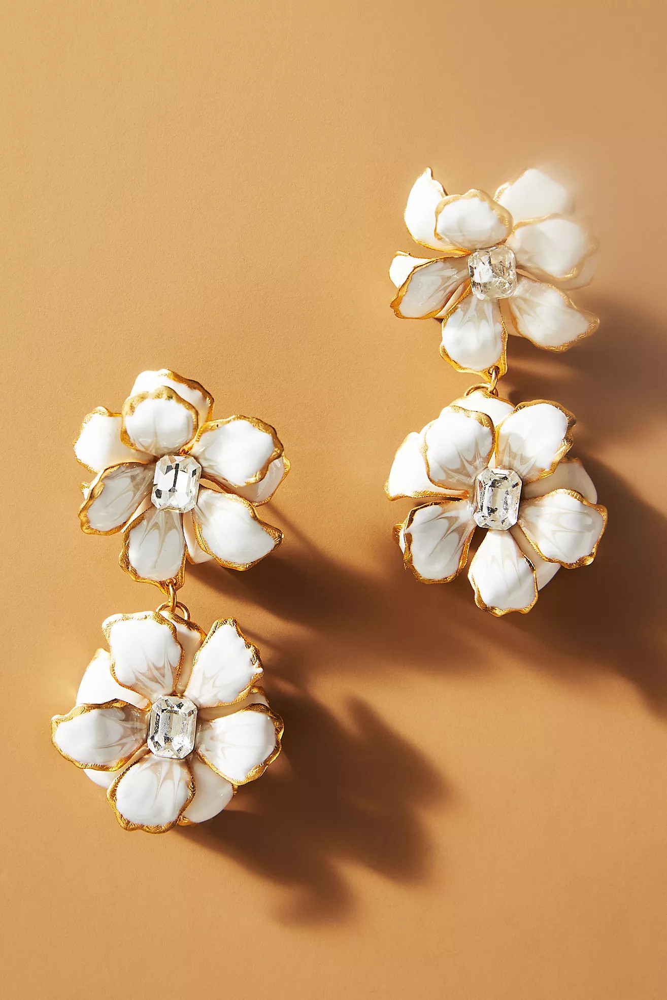 The Pink Reef Double Drop Flower Earrings | Anthropologie (US)