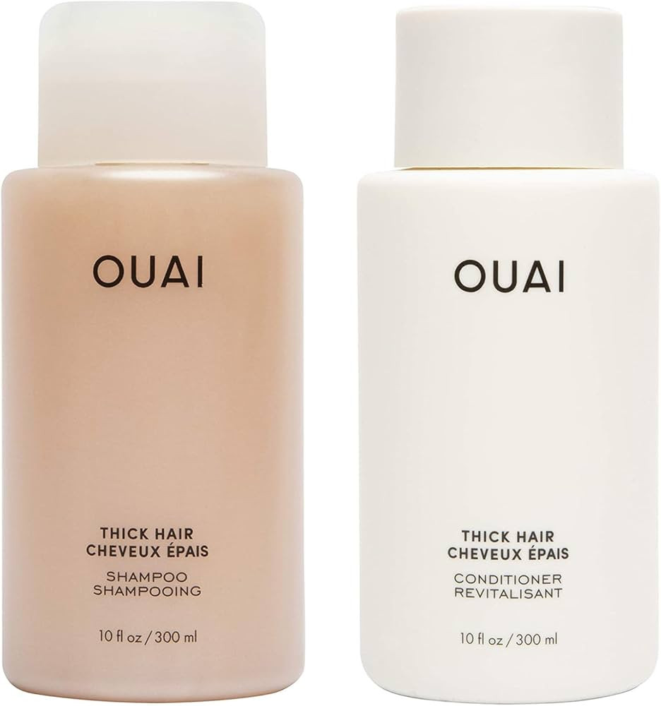 OUAI Thick Shampoo + Conditioner Set - Fight Frizz and Nourish Dry, Thick Hair with Keratin, Mars... | Amazon (US)