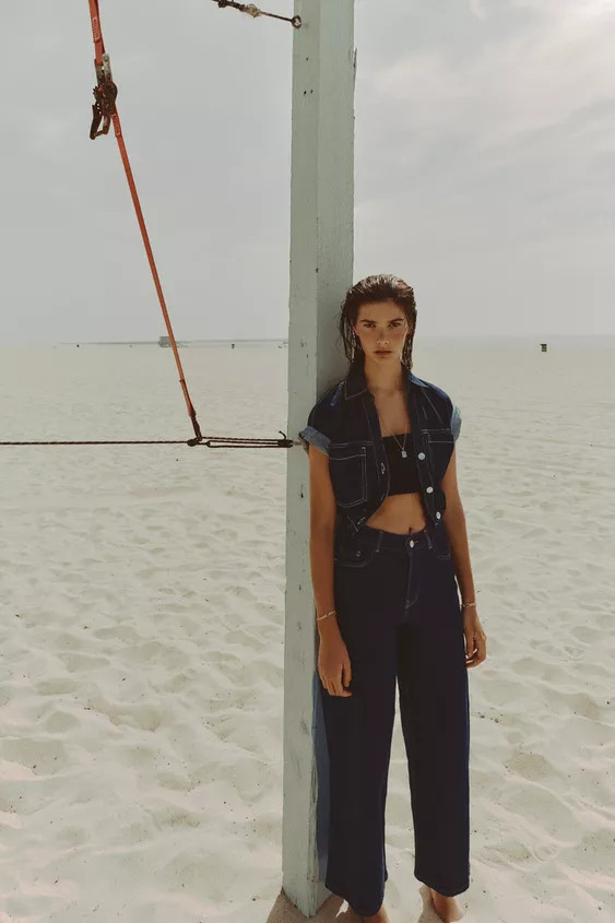 Z1975 CROPPED DENIM SHIRT | Zara US