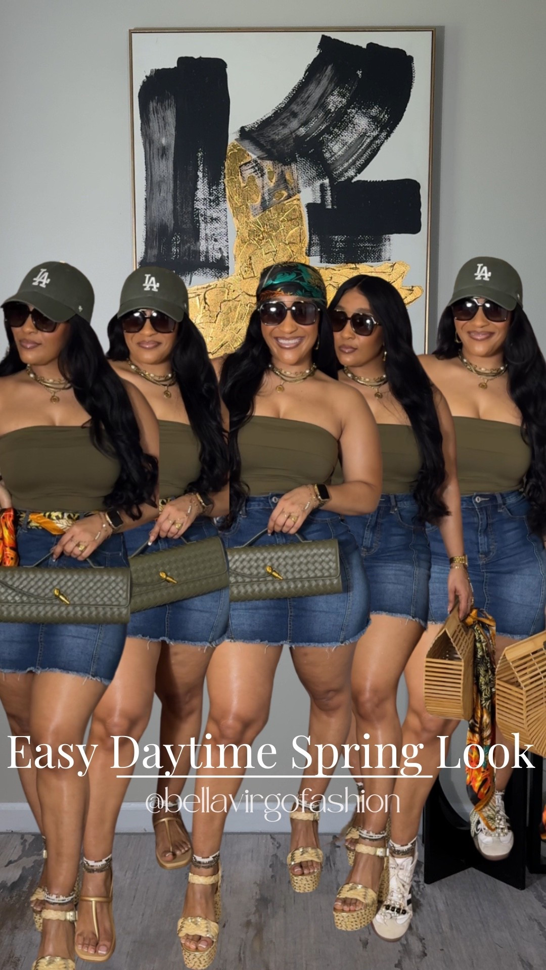 Here’s an easy, cute spring daytime outfit that won’t have you melting outside babe! This denim skirt is super stretchy and I love the way it fits…not too long , not too short! I paired it with this olive tube top that I tucked into my skirt (short torso girlie) 
Also…Head scarfs will be an added accessory all spring and summer! 
@amazon #ad #founditonamazon

Everything: Medium 

#LTKootd #LTKgrwm #LTKSeasonal